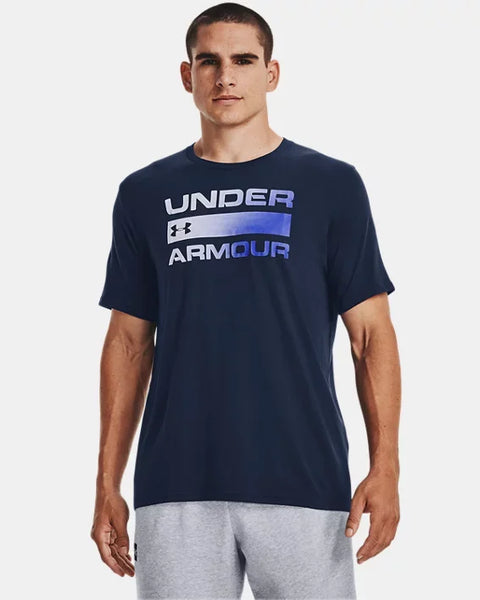 Under Armour Mens Blue Issue Wordmark SS Tshirt