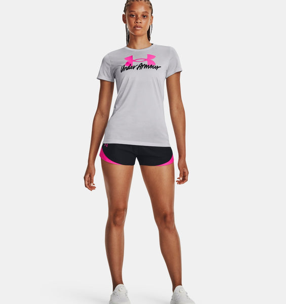 Under Armour Ladies Black/Rebel Pink Play Up 3.0 Shorts