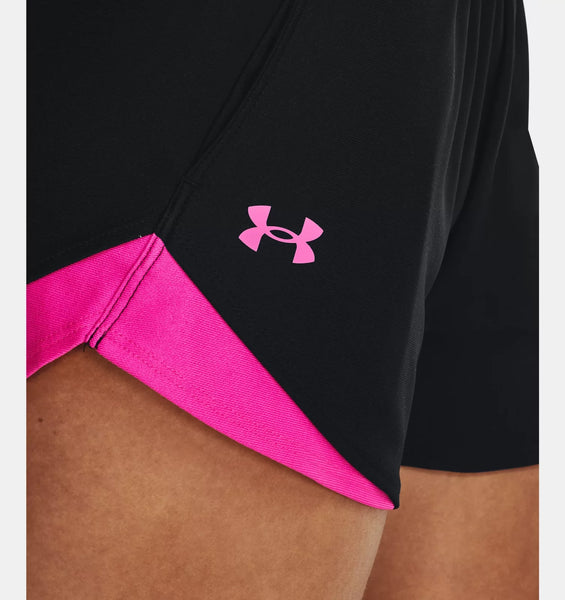 Under Armour Ladies Black/Rebel Pink Play Up 3.0 Shorts