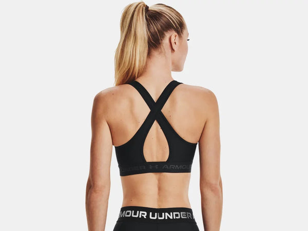 Under Armour Ladies Black Crossback Mid Bra