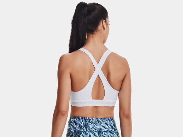 Under Armour Ladies White Crossback Mid Bra