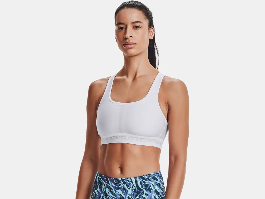 Under Armour Ladies White Crossback Mid Bra