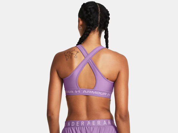 Under Armour Ladies Provence Purple Crossback Mid Sports Bra