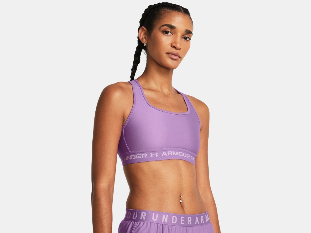 Under Armour Ladies Provence Purple Crossback Mid Sports Bra