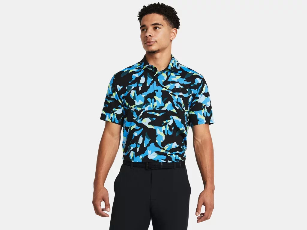 Under Armour Mens Black Playoff 3.0 Printed Polo