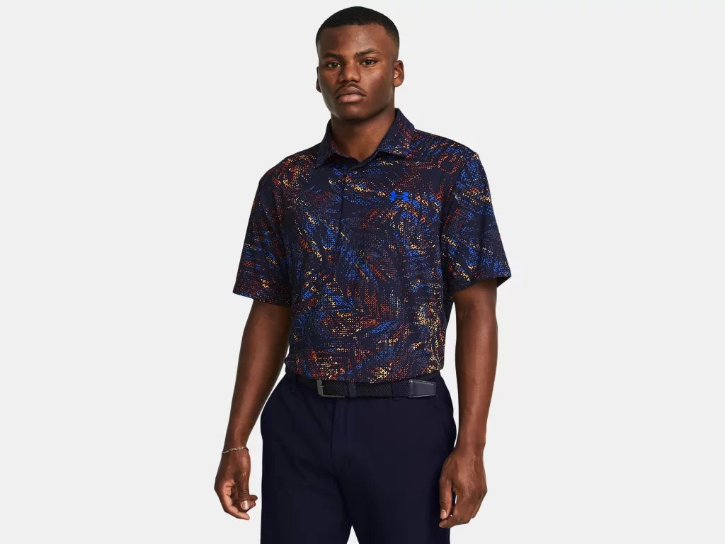 Under Armour Mens Midnight Navy Playoff 3.0 Printed Polo