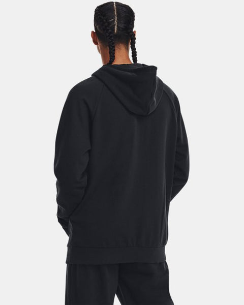 Under Armour Mens Black Rival Fleece Logo Hoodie