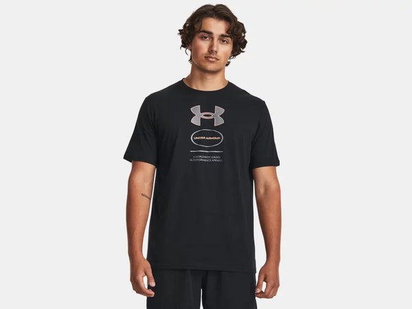 Under Armour Mens Black Branded Gel Stack SS Tshirt