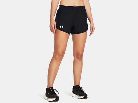 Under Armour Ladies Black Fly By 3" Shorts