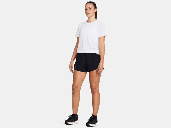 Under Armour Ladies Black Fly By 3" Shorts