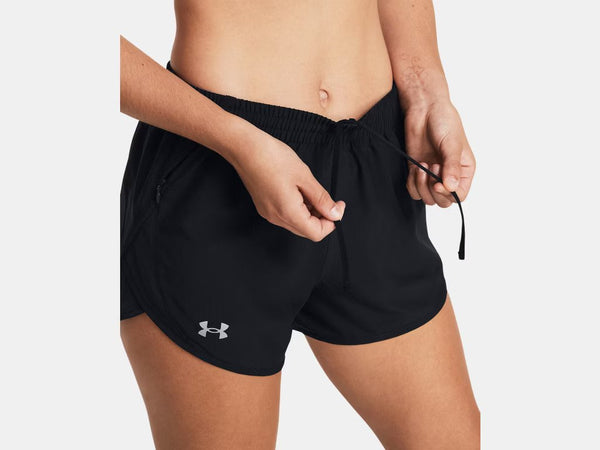 Under Armour Ladies Black Fly By 3" Shorts