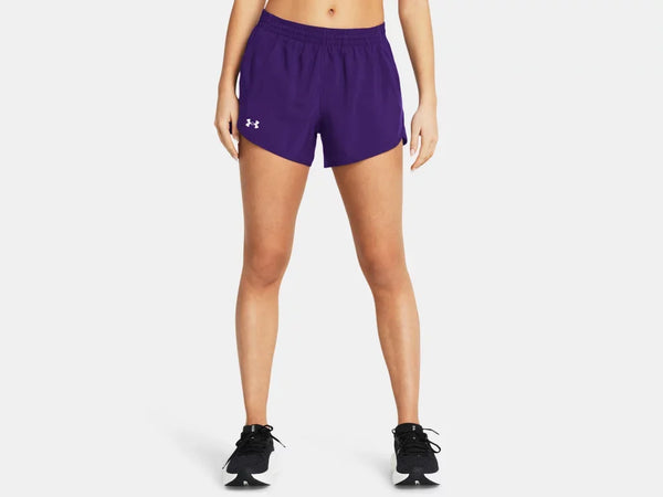 Under Armour Ladies Purple Fly By 3" Unlined Shorts