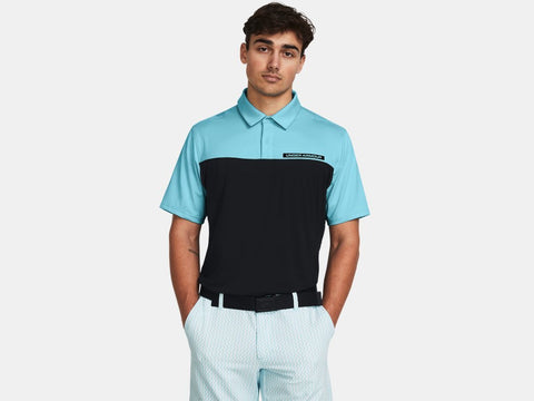 Under Armour Mens Black T2G Colour Block Polo