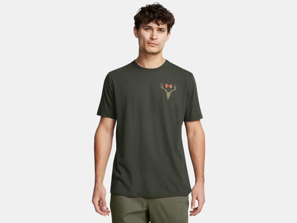 Under Armour Mens Baroque Green/Blaze Orange White Tail SS Tshirt