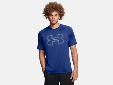 Under Armour Mens Tech Blue Tech Novelty SS Tshirt