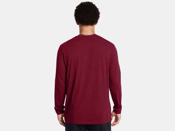 Under Armour Mens Cardinal/Racer Red Glitch LS Shirt