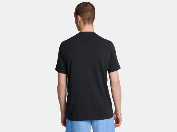 Under Armour Mens Black Sliced Wordmark 60/40 SS Tshirt