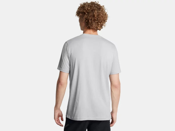 Under Armour Mens Mod Grey Sliced Wordmark 60/40 SS Tshirt