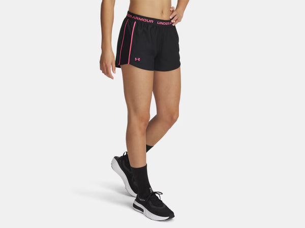 Under Armour Ladies Black/Pink Tech Play Up Shorts