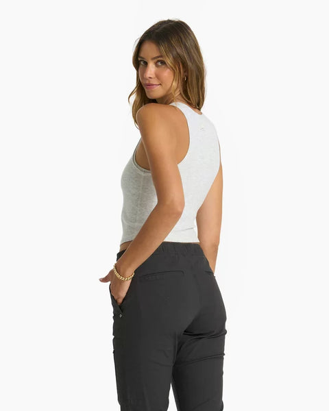 Vuori Ladies White Heather Pose Plyo Tank