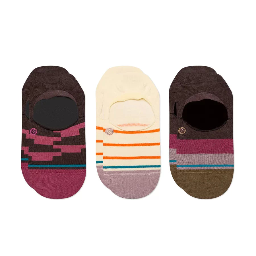 Stance Ladies Momento 3pk Plum No Show Socks