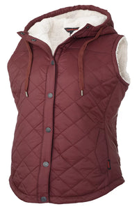 Richlu Ladies Hooded Freezer Cranberry Vest