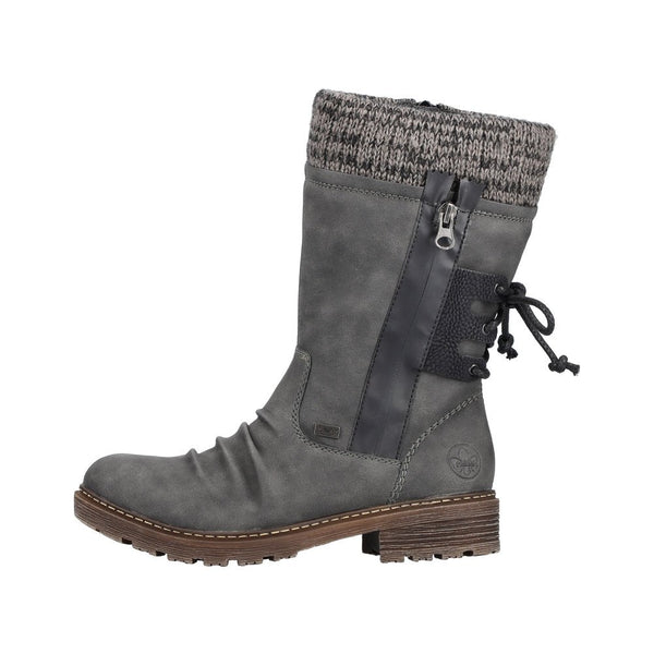 Rieker Ladies Dominika Grey Lined Boot