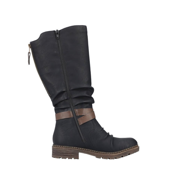 Rieker Ladies Dominika Z4792-00 Black Lined Boot