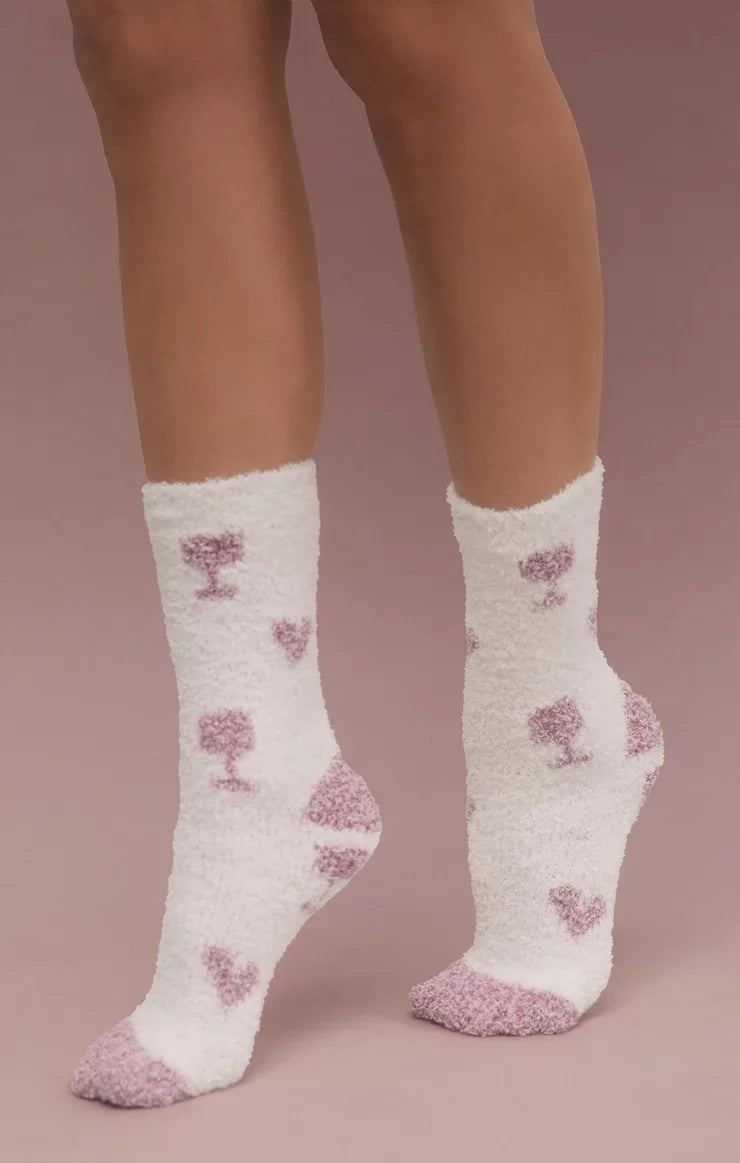 Z Supply Ladies 2Pk Plush Wine Socks