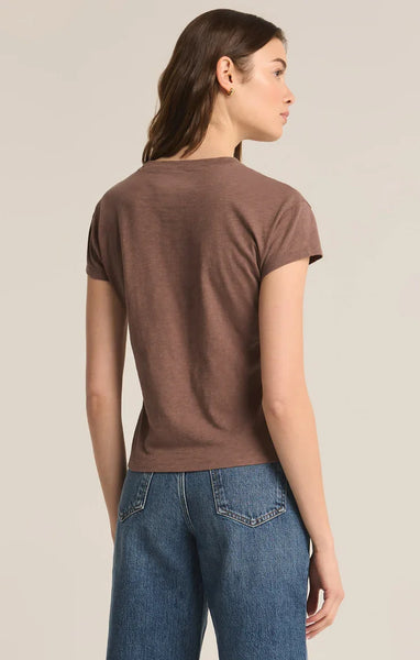 Z Supply Ladies Deep Taupe The Modern Slub Tshirt