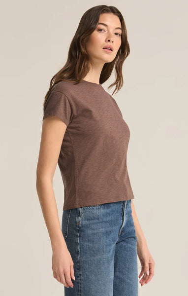 Z Supply Ladies Deep Taupe The Modern Slub Tshirt