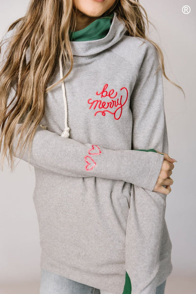 Ampersand Ave Ladies Be Merry Doublehood Sweatshirt