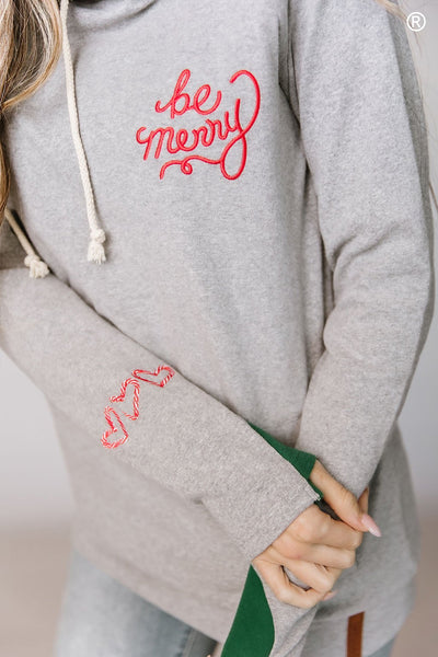 Ampersand Ave Ladies Be Merry Doublehood Sweatshirt