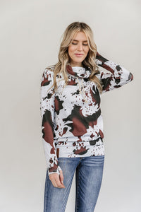 Ampersand Ave Ladies Let's Go Girls Cowlneck Sweater