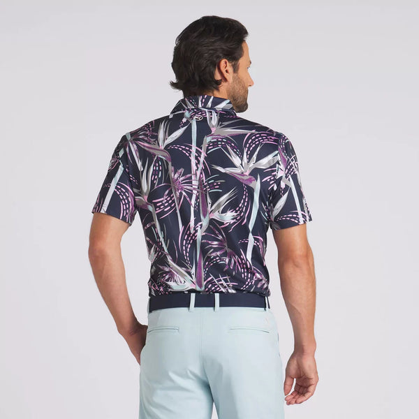 Puma Mens Deep Navy/Crushed Berry Birds of Paradise Polo