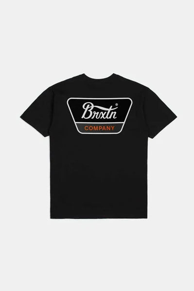 Brixton Mens Black/Orange/White Linwood SS Tshirt