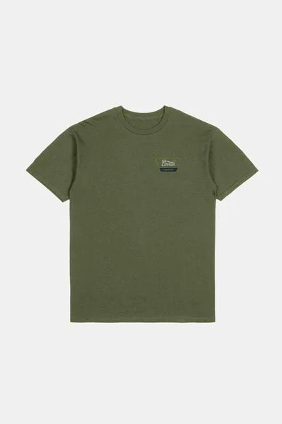 Brixton Mens Ivy Green/Tobacco Brown/Ivory Linwood SS Tshirt