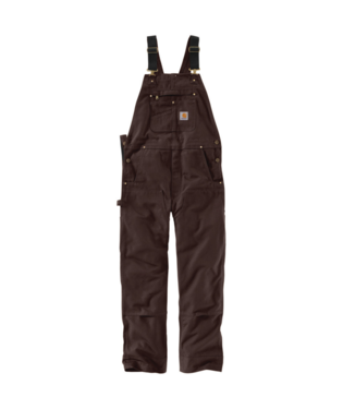 Carhartt Mens Dark Brown Relaxed Fit Duck Bib Overalls