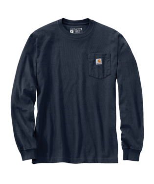 Carhartt Mens Navy Loosefit HW LS Pocket Carhartt Graphic Shirt