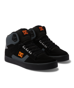 DC Mens Black/Orange/Grey Pure High Top Shoe