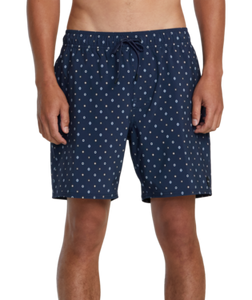 RVCA Mens Blue Bits VA Elastic 17" Short