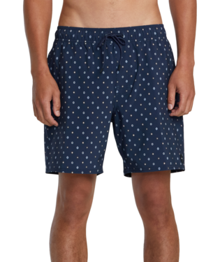 RVCA Mens Blue Bits VA Elastic 17" Short