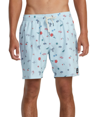 RVCA Mens Light Blue Luke P Elastic Short