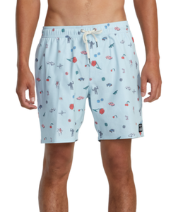 RVCA Mens Light Blue Luke P Elastic Short