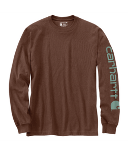 Carhartt Mens Mocha Heather Loosefit Heavyweight Sleeve Graphic LS Tshirt