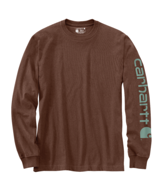 Carhartt Mens Mocha Heather Loosefit Heavyweight Sleeve Graphic LS Tshirt