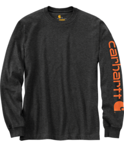 Carhartt Mens Carbon Heather Loosefit Heavyweight LS Sleeve Logo Tshirt