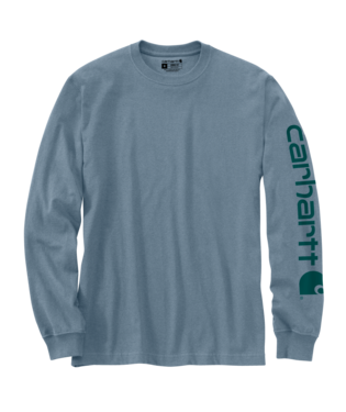 Carhartt Mens Thundercloud Heather Loosefit Heavyweight LS Sleeve Graphic Tshirt