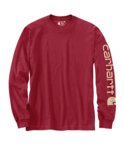 Carhartt Mens Crabapple Heather Loosefit HW LS Sleeve Graphic Tshirt