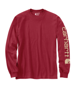 Carhartt Mens Crabapple Heather Loosefit HW LS Sleeve Graphic Tshirt